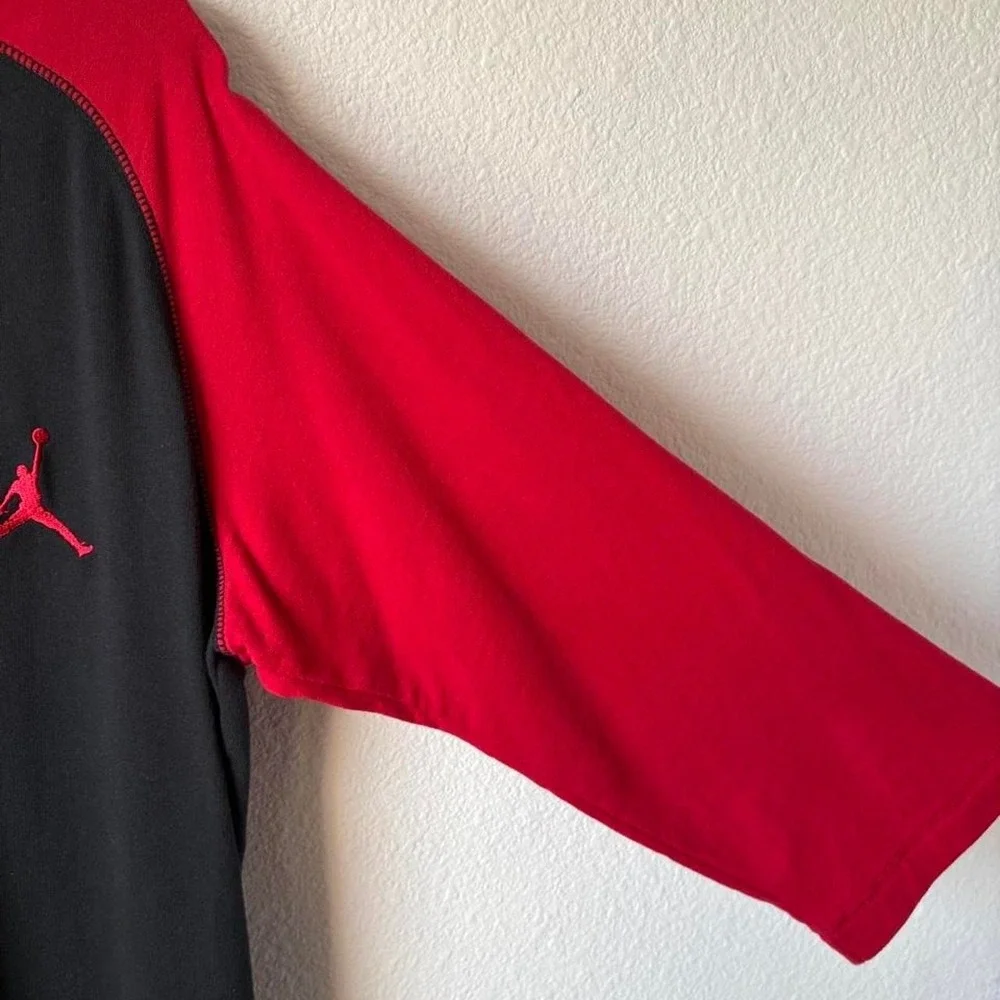 Jordan 23 True 3/4 sleeve raglan shirt Red Black Sz Large